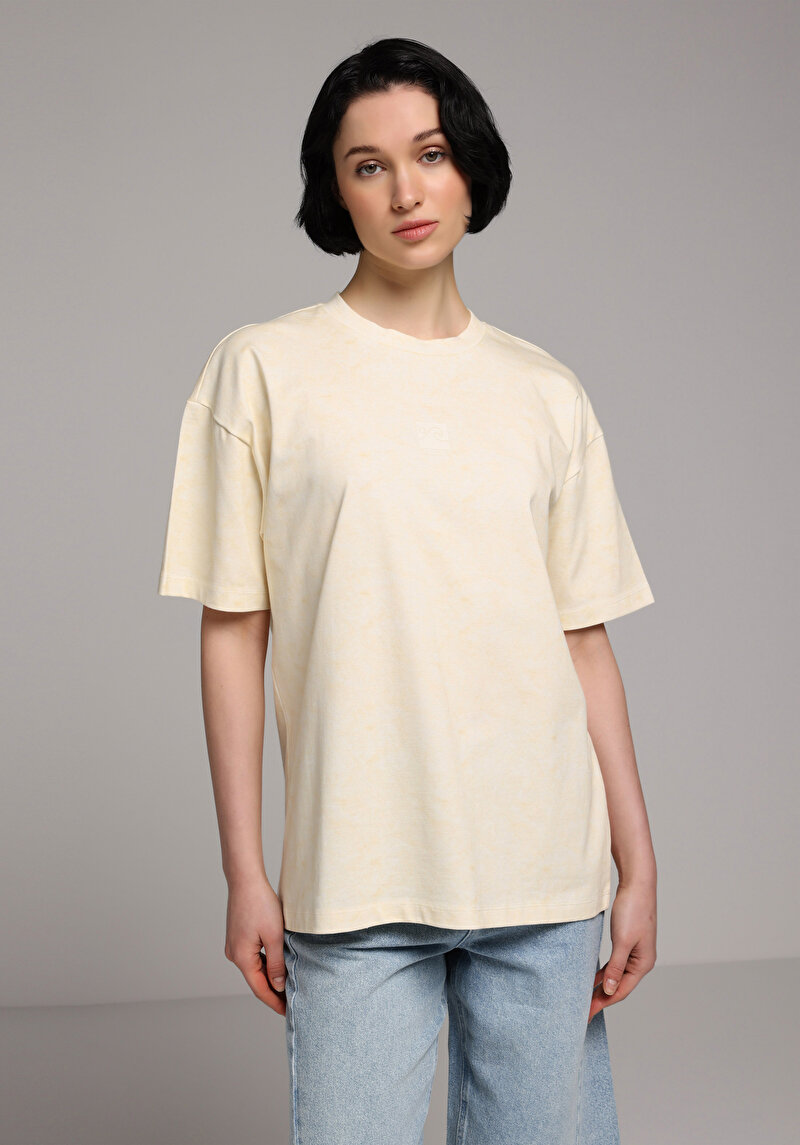 Imagine a Tricou Cu Maneca Scurta De Dama Galben Relaxed Fit  Cl1078636