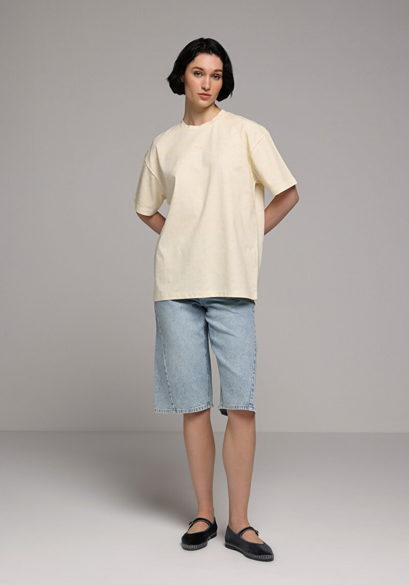 Imagine a Tricou Cu Maneca Scurta De Dama Galben Relaxed Fit  Cl1078636
