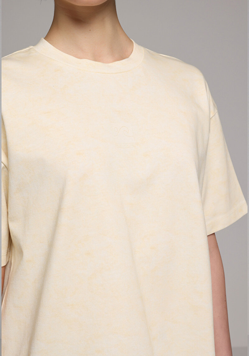 Imagine a Tricou Cu Maneca Scurta De Dama Galben Relaxed Fit  Cl1078636
