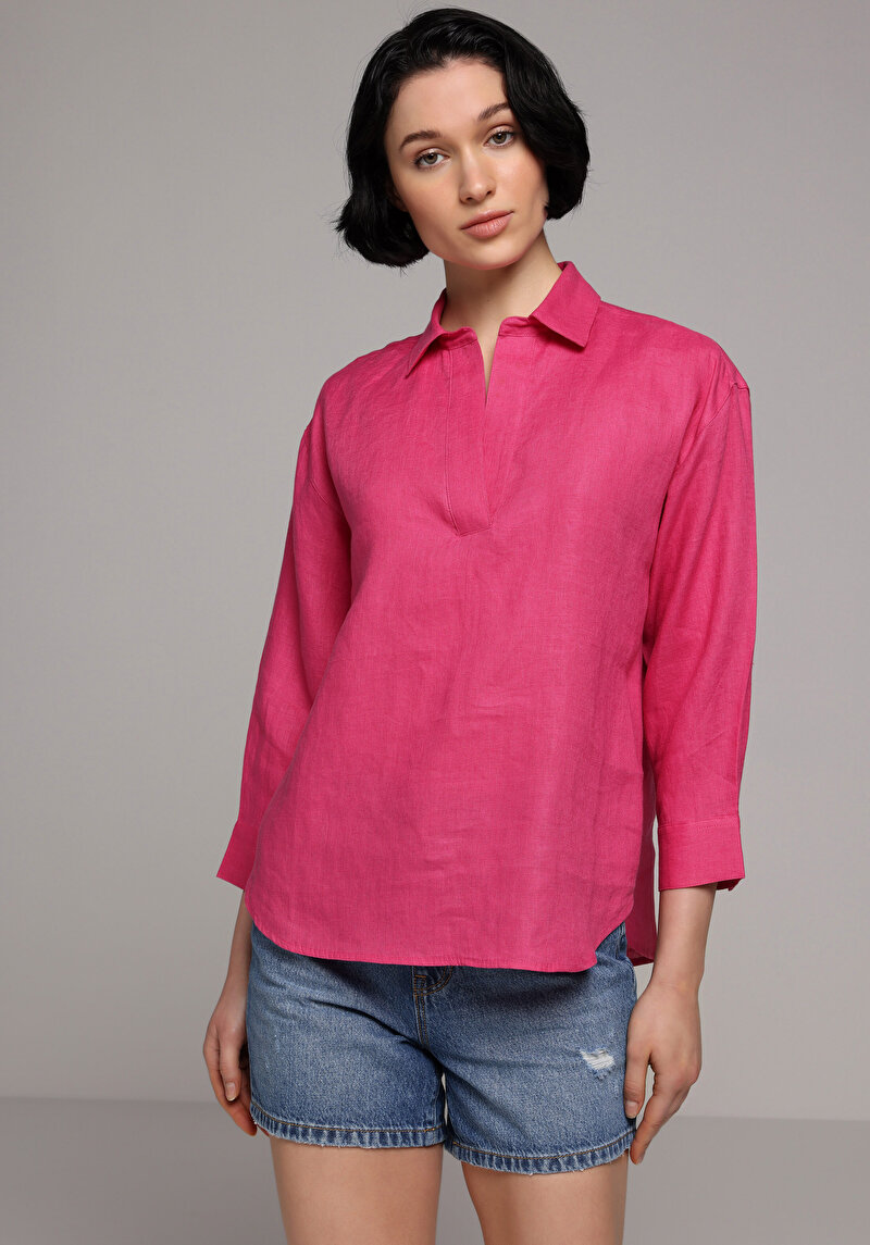 Imagine a Camasa Cu Maneca Lunga De Dama Roz Fashion Fit Cl1081780