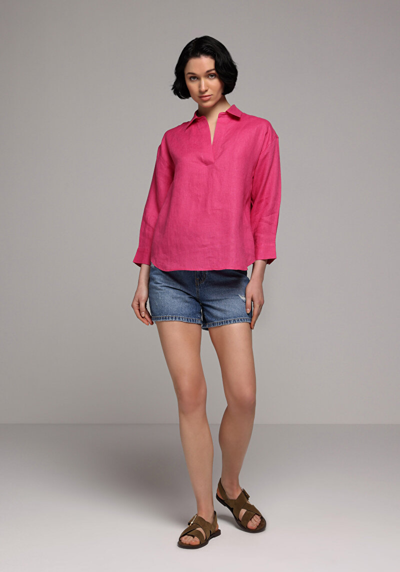 Imagine a Camasa Cu Maneca Lunga De Dama Roz Fashion Fit Cl1081780