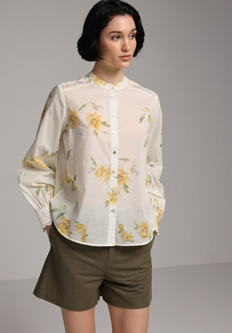 Imagine a Camasa Cu Maneca Lunga De Dama Galben Fashion Fit Cl1078692