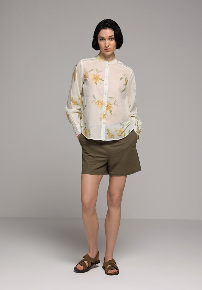 Imagine a Camasa Cu Maneca Lunga De Dama Galben Fashion Fit  Cl1078692