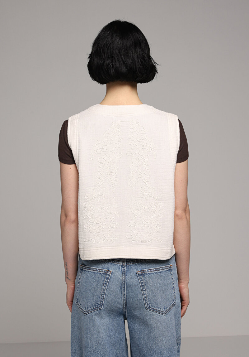 Imagine a Camasa Cu Maneca Scurta De Dama Ecru Fashion Fit Cl1080023