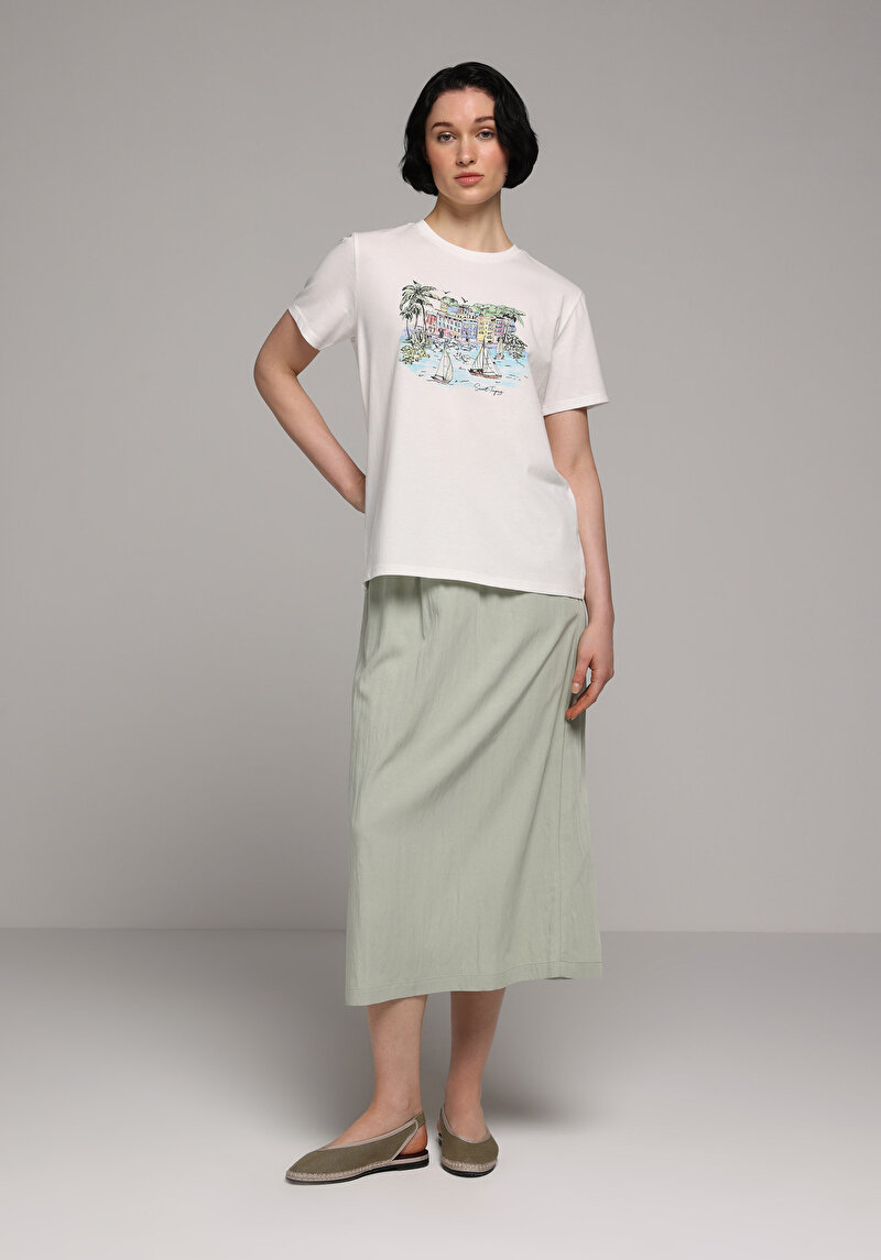 Imagine a Fusta De Dama Verde Midi Cl1080028