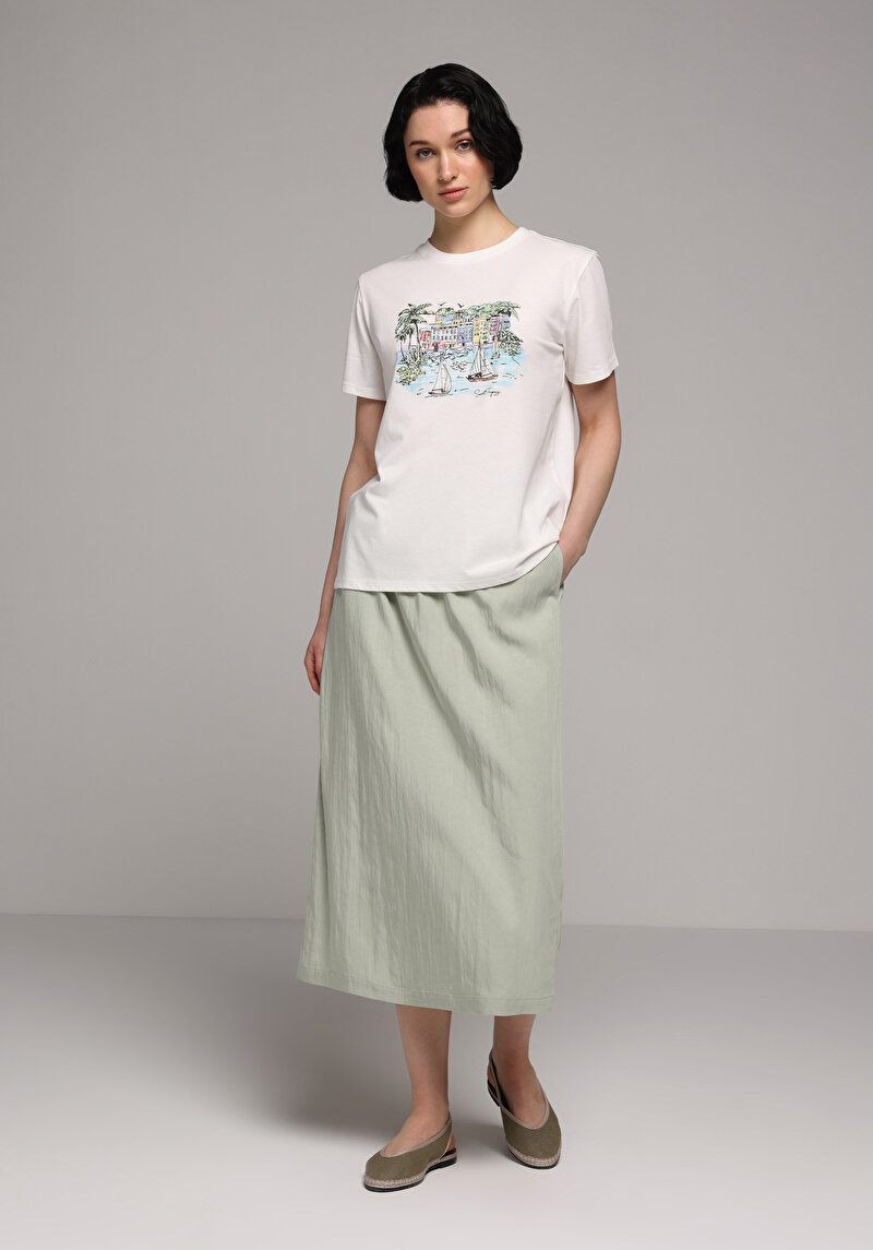Imagine a Fusta De Dama Verde Midi Cl1080028