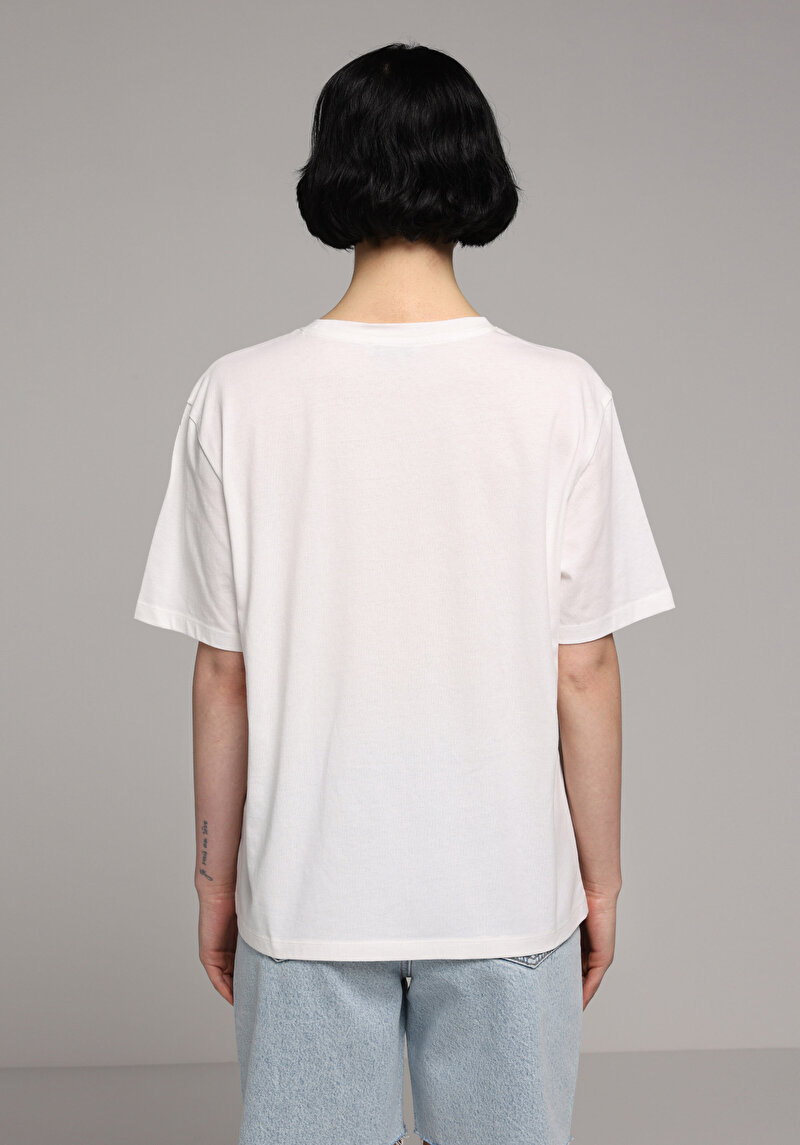 Imagine a Tricou Cu Maneca Scurta De Dama Alb Regular Fit  Cl1080071