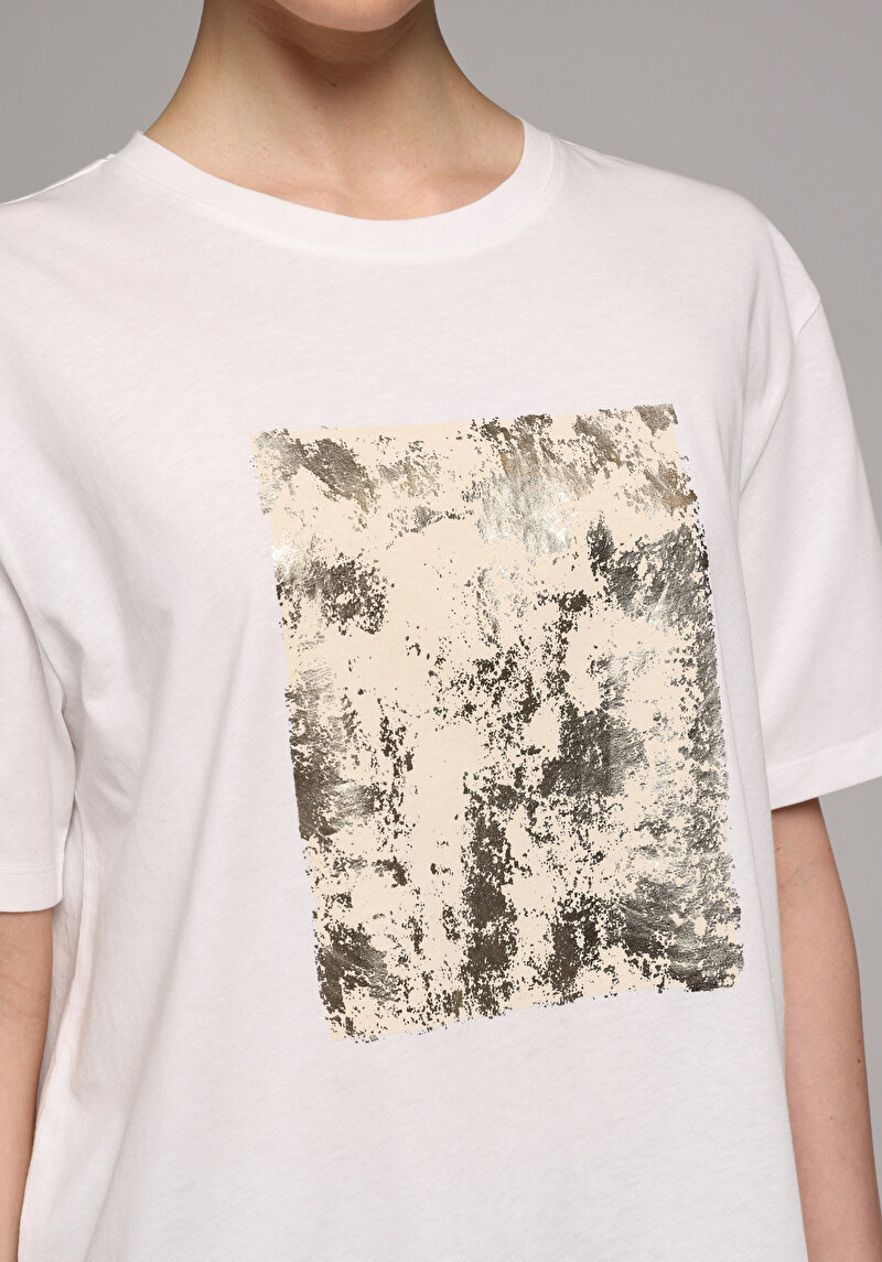 Imagine a Tricou Cu Maneca Scurta De Dama Alb Regular Fit  Cl1080071