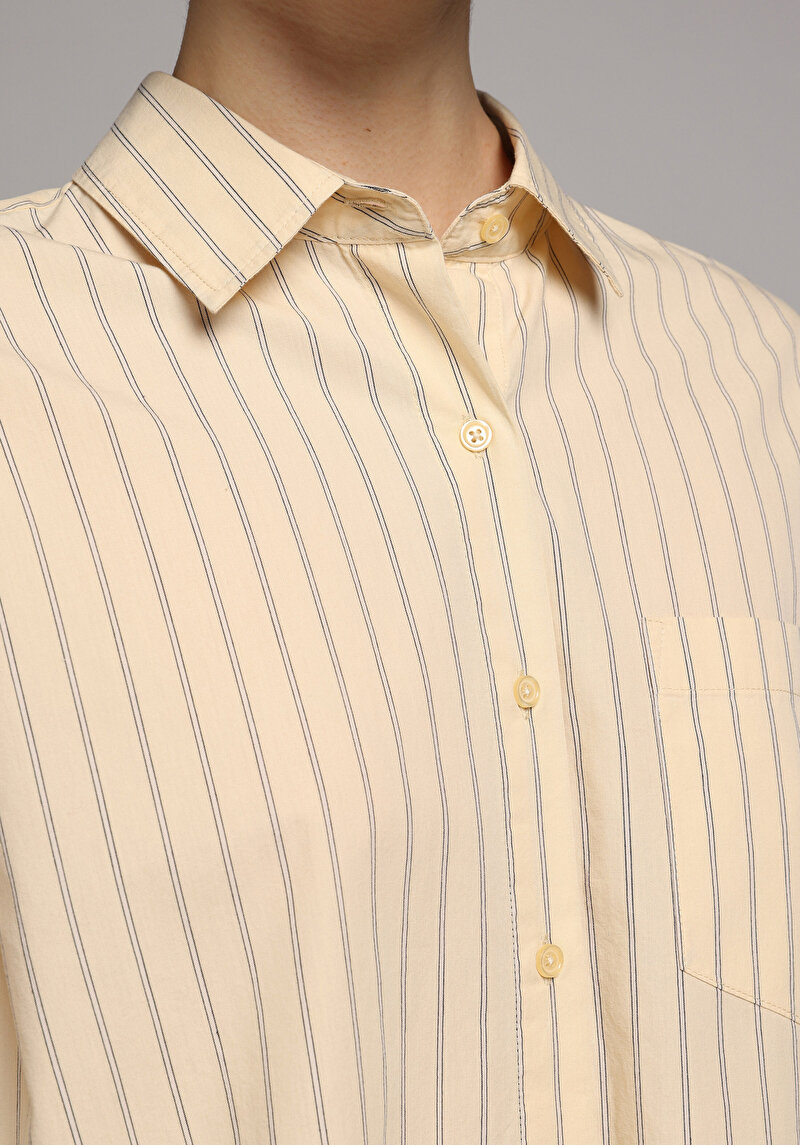 Imagine a Camasa Cu Maneca Lunga De Dama Galben Boyfriend Fit Cl1080369