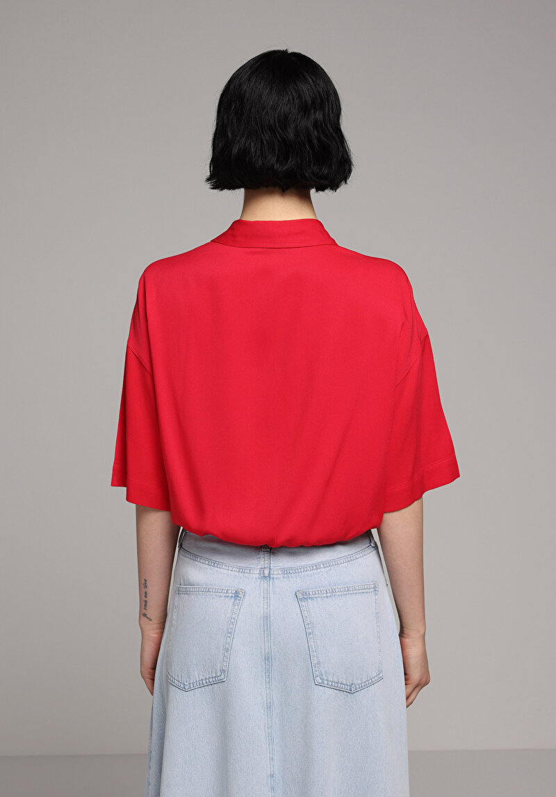 Imagine a Camasa Cu Maneca Scurta De Dama Roşu Fashion Fit  Cl1080562