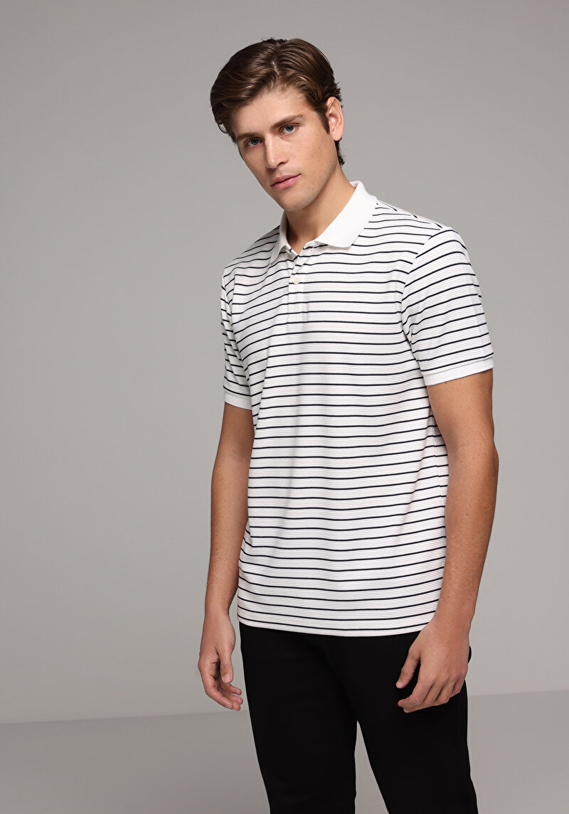 Imagine a Tricou Polo Cu Maneca Scurta De Barbati Alb Regular Fit  Cl1078503