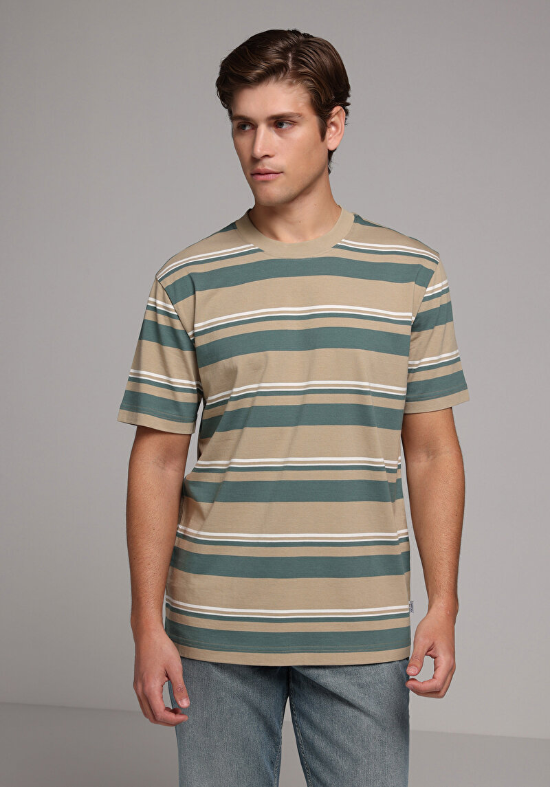 Imagine a Tricou Cu Maneca Scurta De Barbati Bej Comfort Fit Cl1078795