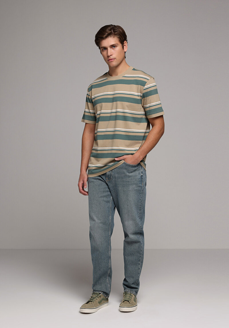 Imagine a Tricou Cu Maneca Scurta De Barbati Bej Comfort Fit Cl1078795