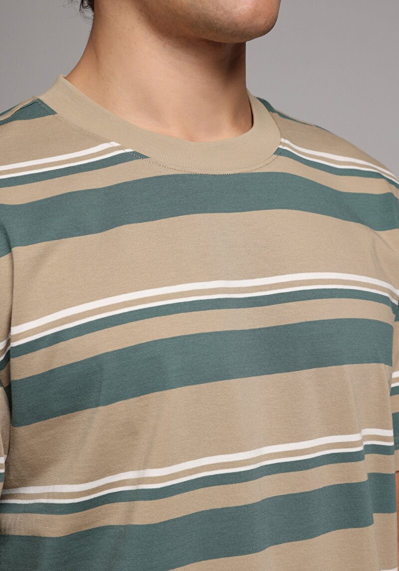 Imagine a Tricou Cu Maneca Scurta De Barbati Bej Comfort Fit Cl1078795