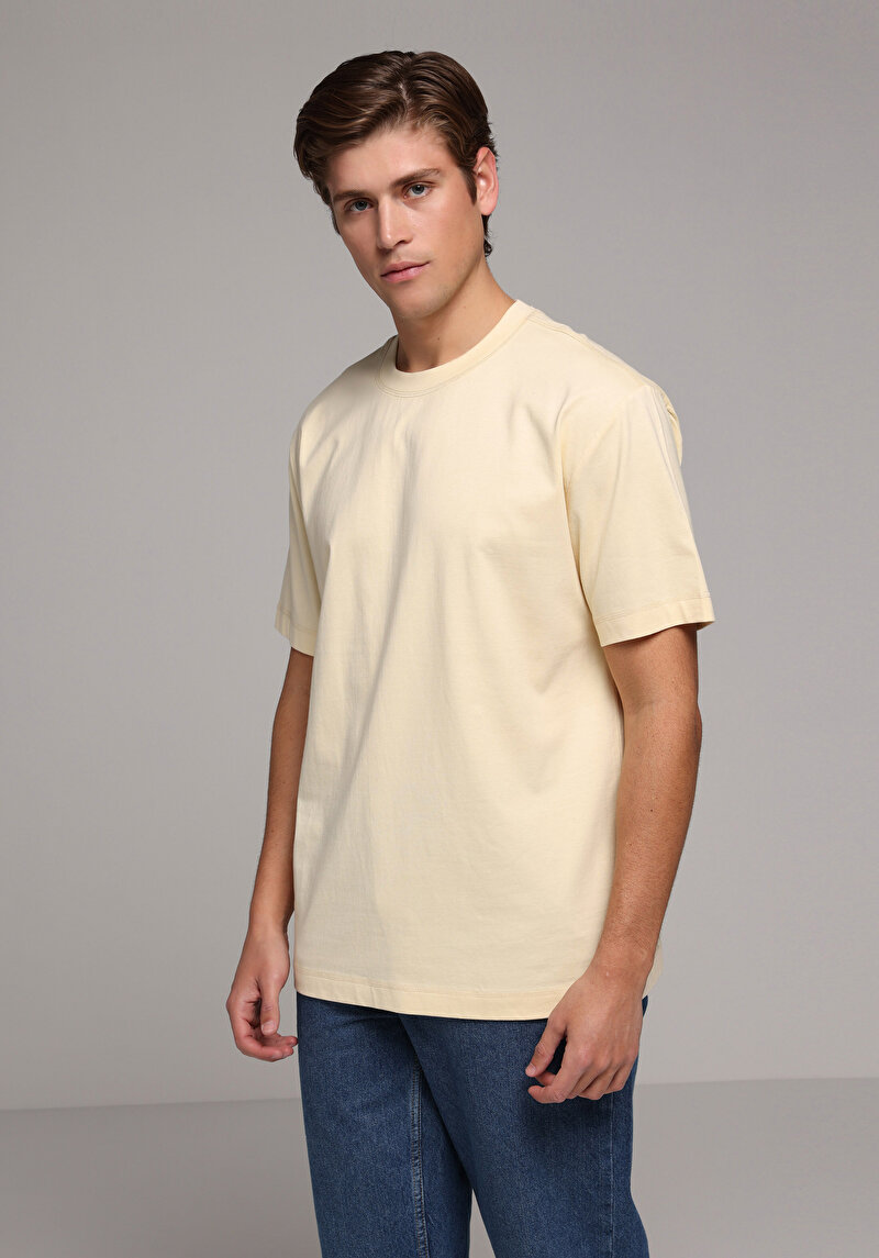 Imagine a Tricou Cu Maneca Scurta De Barbati Galben Comfort Fit Cl1079049