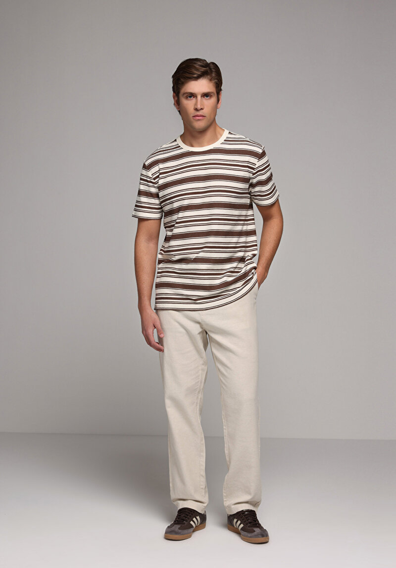 Imagine a Pantaloni De Barbati Bej Regular Fit Cl1079994