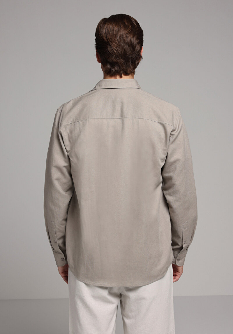 Imagine a Camasa Cu Maneca Lunga De Barbati Maro Regular Fit Cl1080088