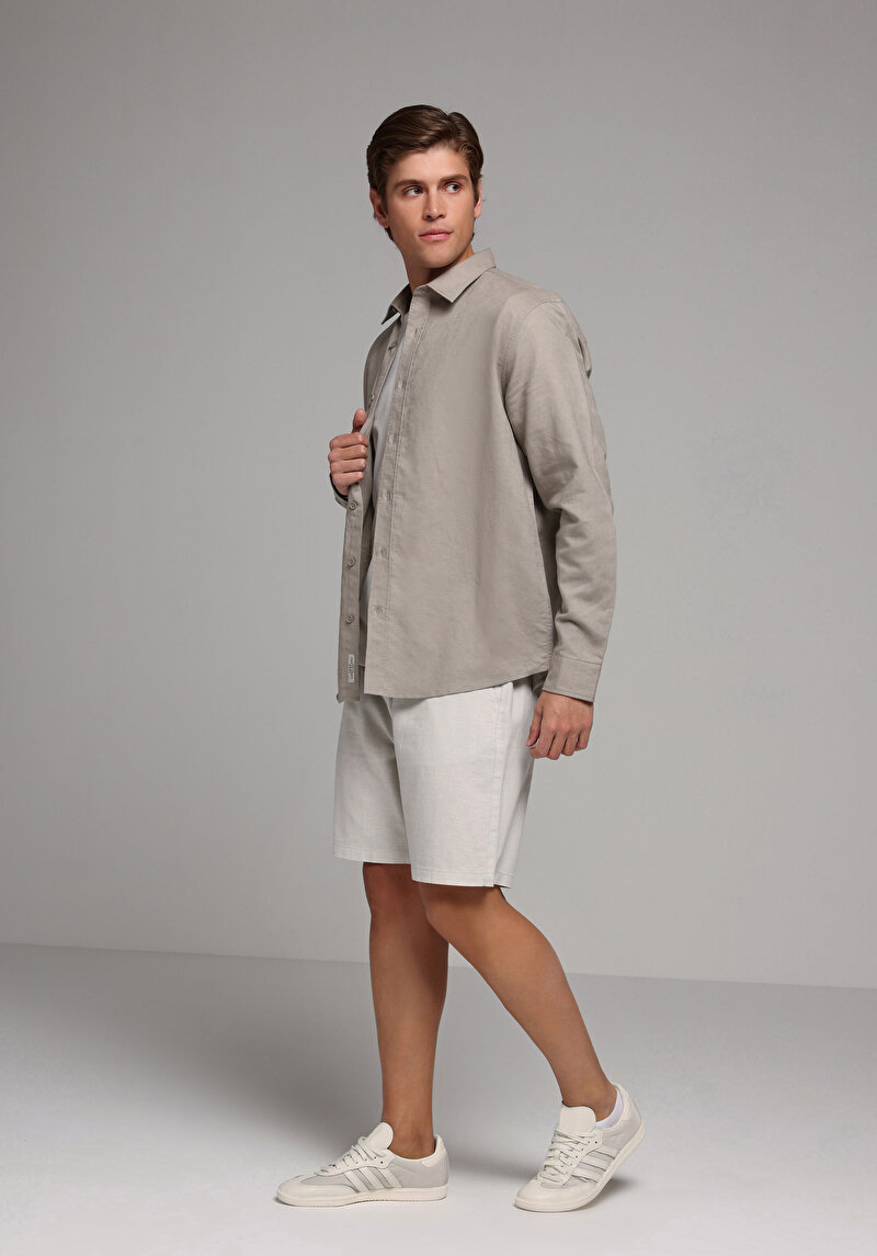 Imagine a Camasa Cu Maneca Lunga De Barbati Maro Regular Fit Cl1080088