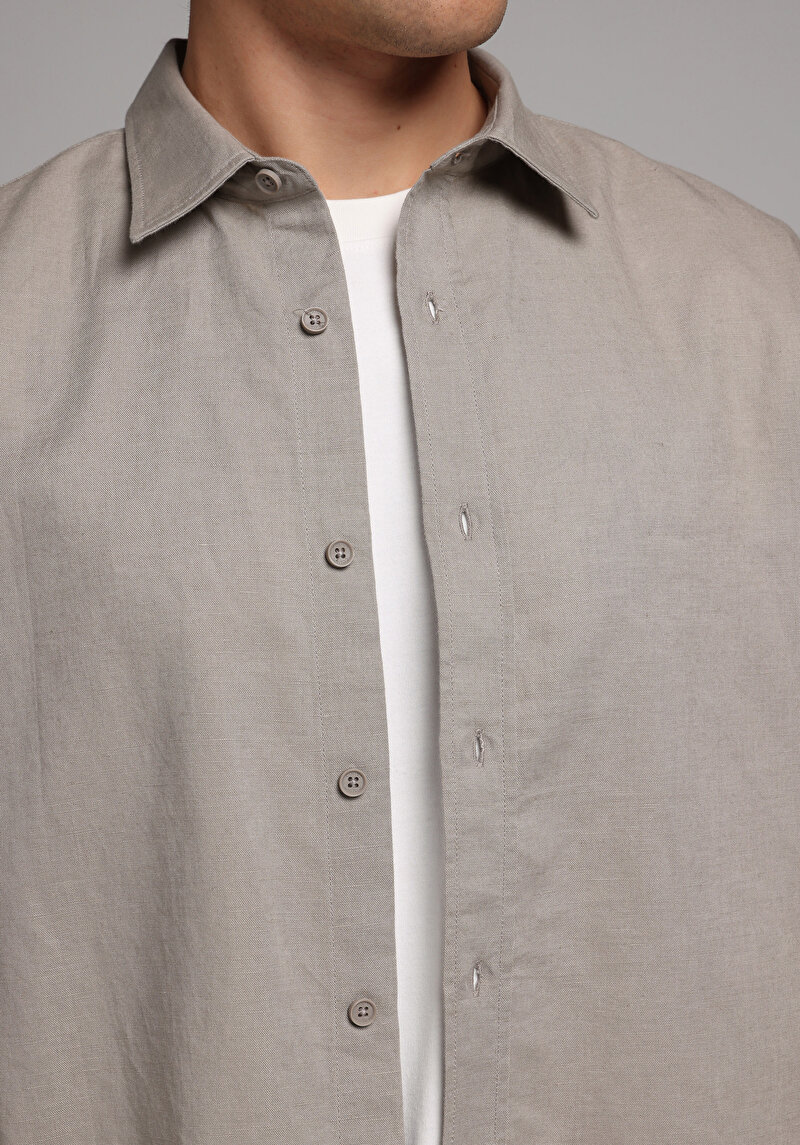 Imagine a Camasa Cu Maneca Lunga De Barbati Maro Regular Fit  Cl1080088