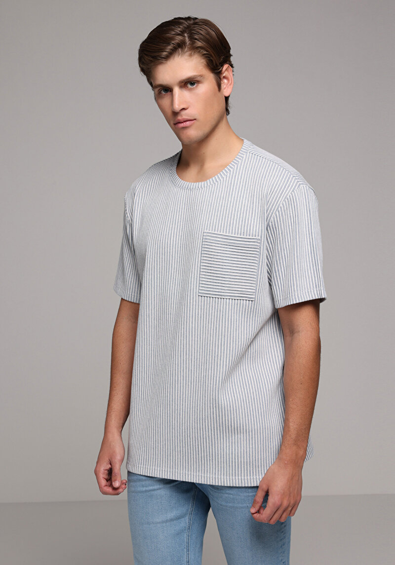 Imagine a Tricou Cu Maneca Scurta De Barbati Albastru Comfort Fit Cl1080250