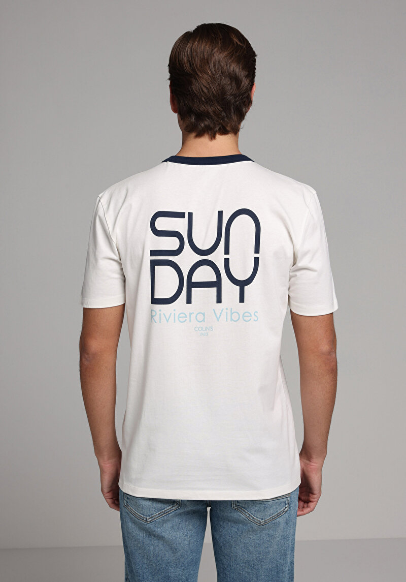 Imagine a Tricou Cu Maneca Scurta De Barbati Alb Regular Fit Cl1080253