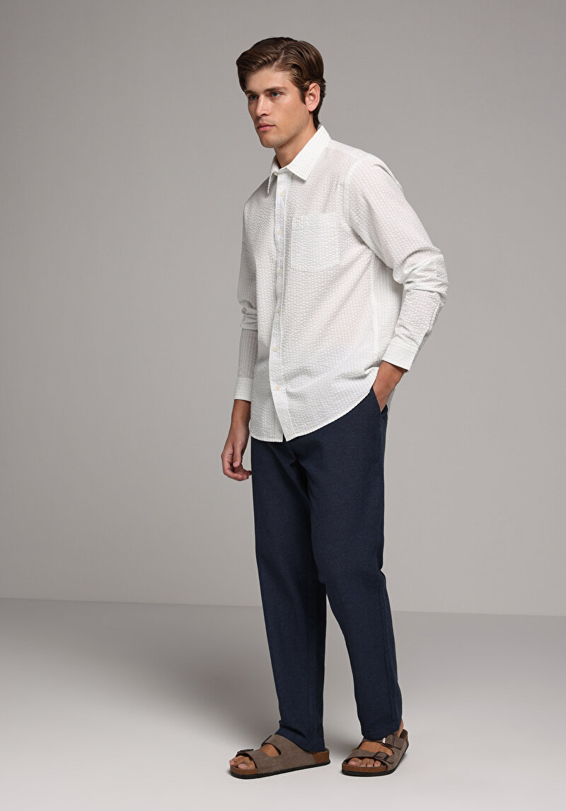 Imagine a Camasa Cu Maneca Lunga De Barbati Alb Regular Fit Cl1079019