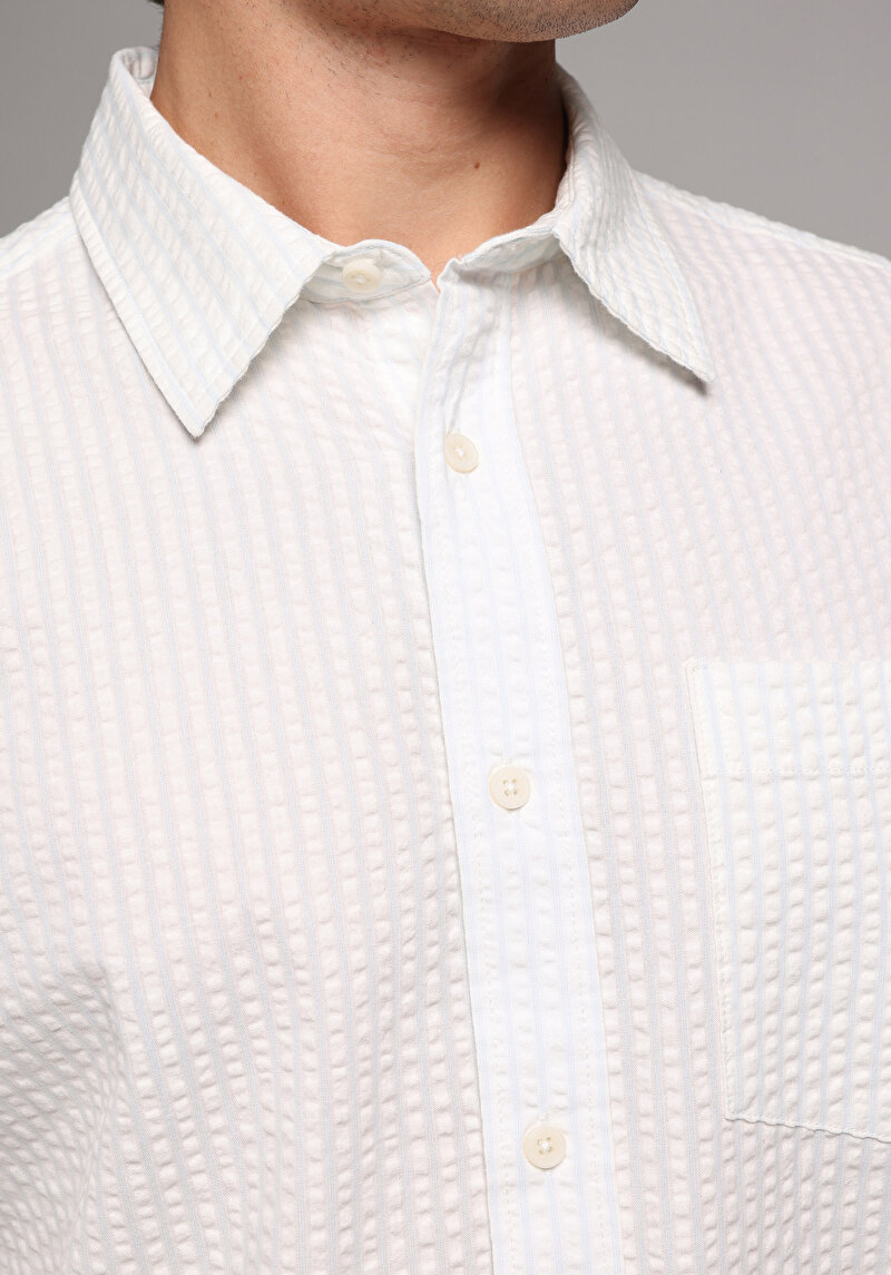 Imagine a Camasa Cu Maneca Lunga De Barbati Alb Regular Fit Cl1079019