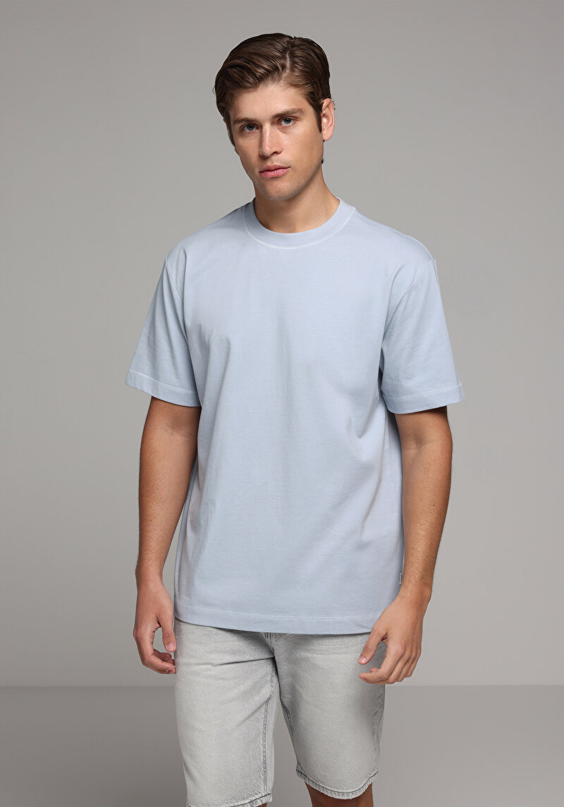 Imagine a Tricou Cu Maneca Scurta De Barbati Albastru Comfort Fit Cl1079049