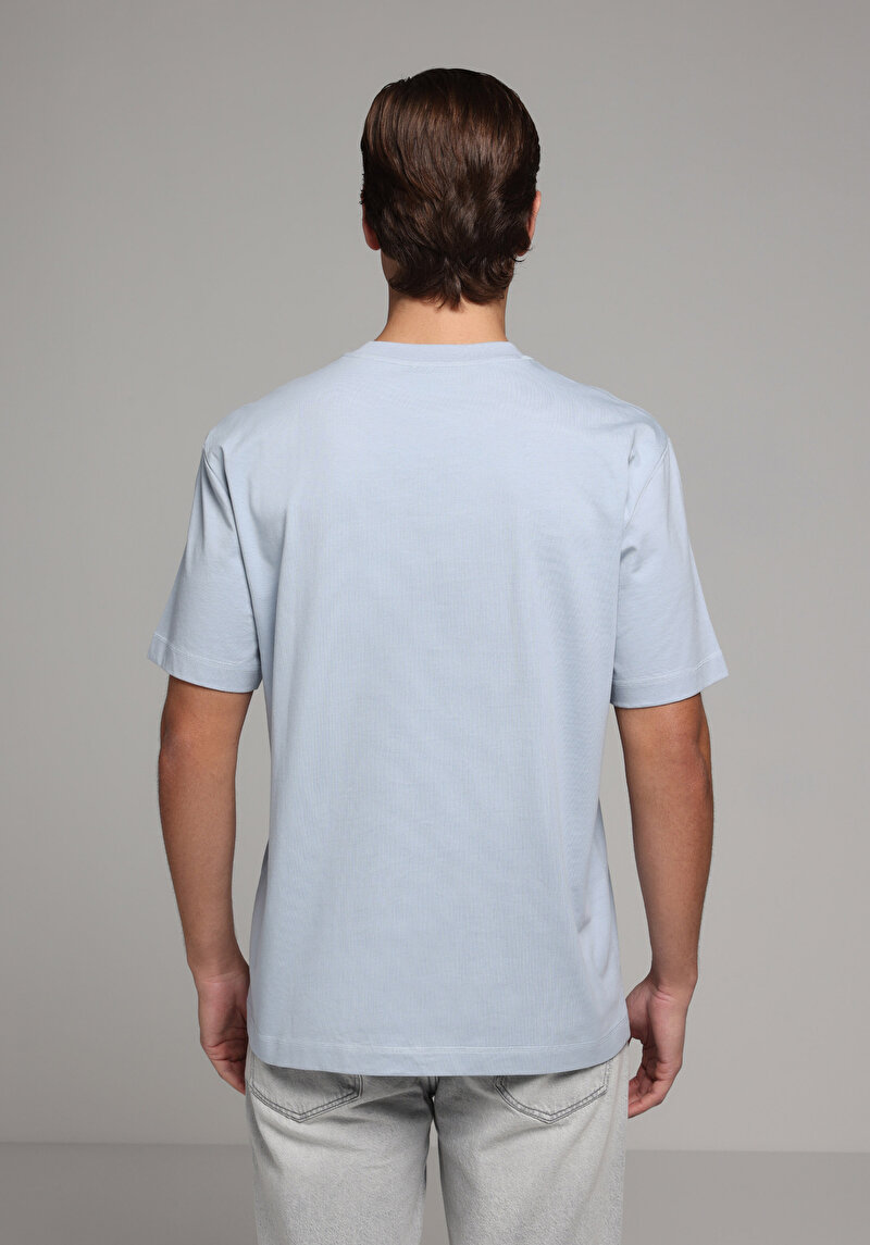 Imagine a Tricou Cu Maneca Scurta De Barbati Albastru Comfort Fit Cl1079049