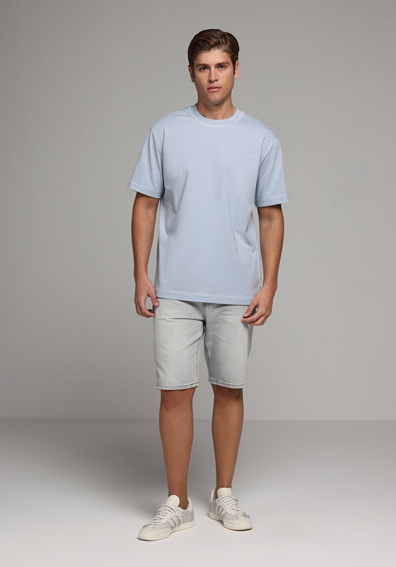 Imagine a Tricou Cu Maneca Scurta De Barbati Albastru Comfort Fit Cl1079049