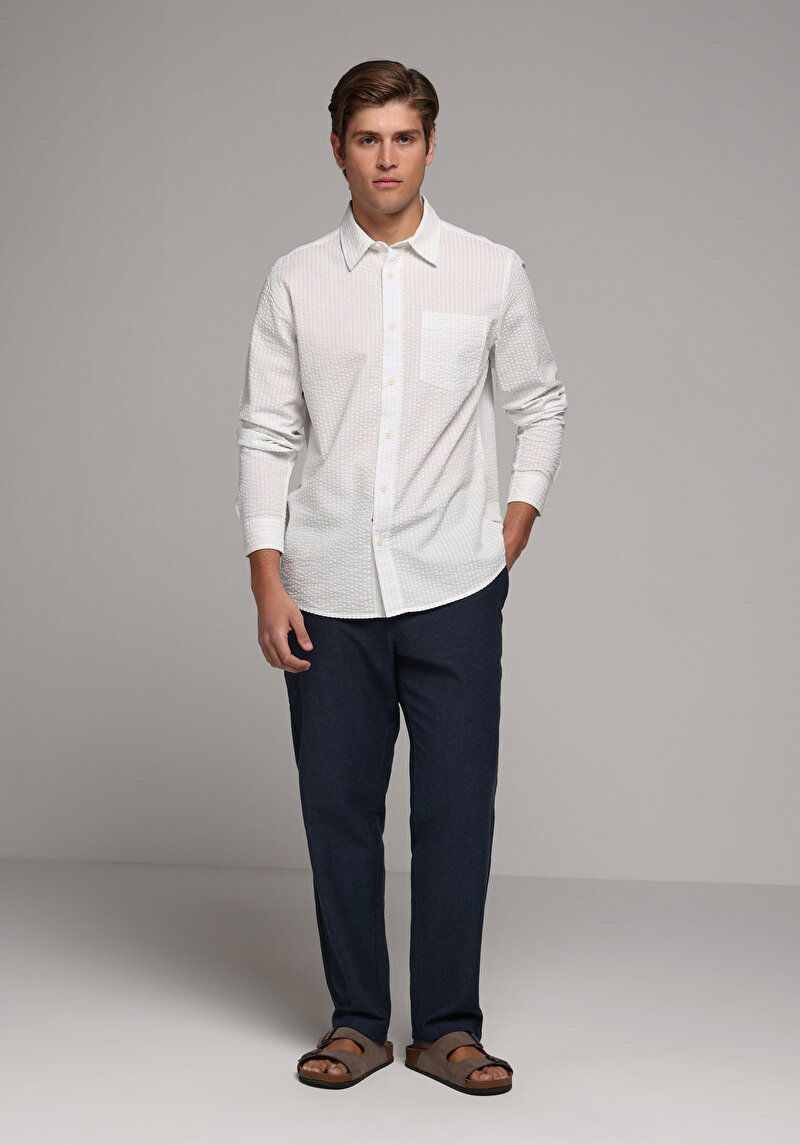 Imagine a Pantaloni De Barbati Albastru Marin Regular Fit  Cl1079994