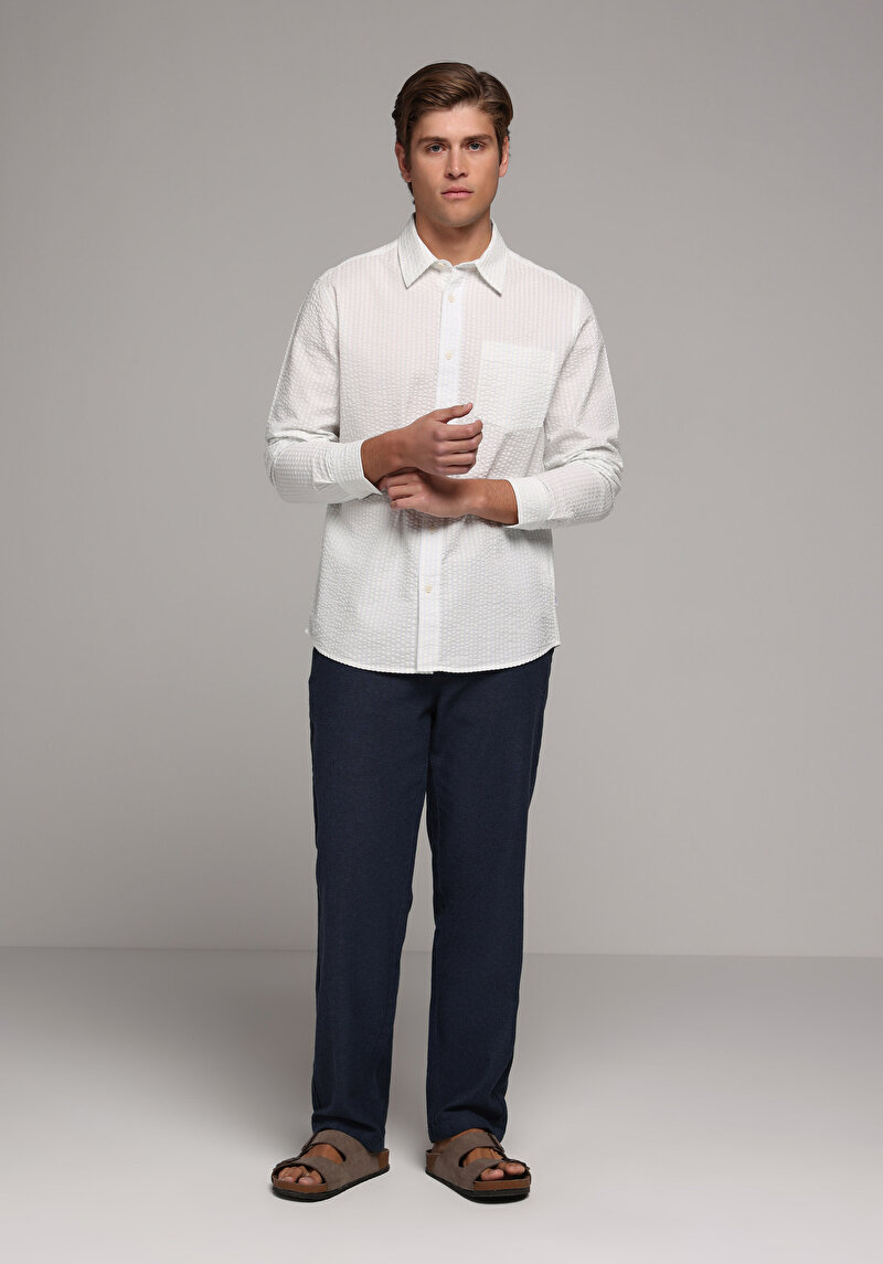 Imagine a Pantaloni De Barbati Albastru Marin Regular Fit  Cl1079994