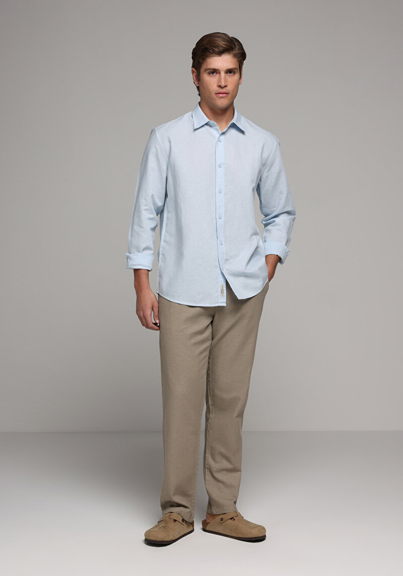 Imagine a Pantaloni De Barbati Bej Regular Fit  Cl1079998