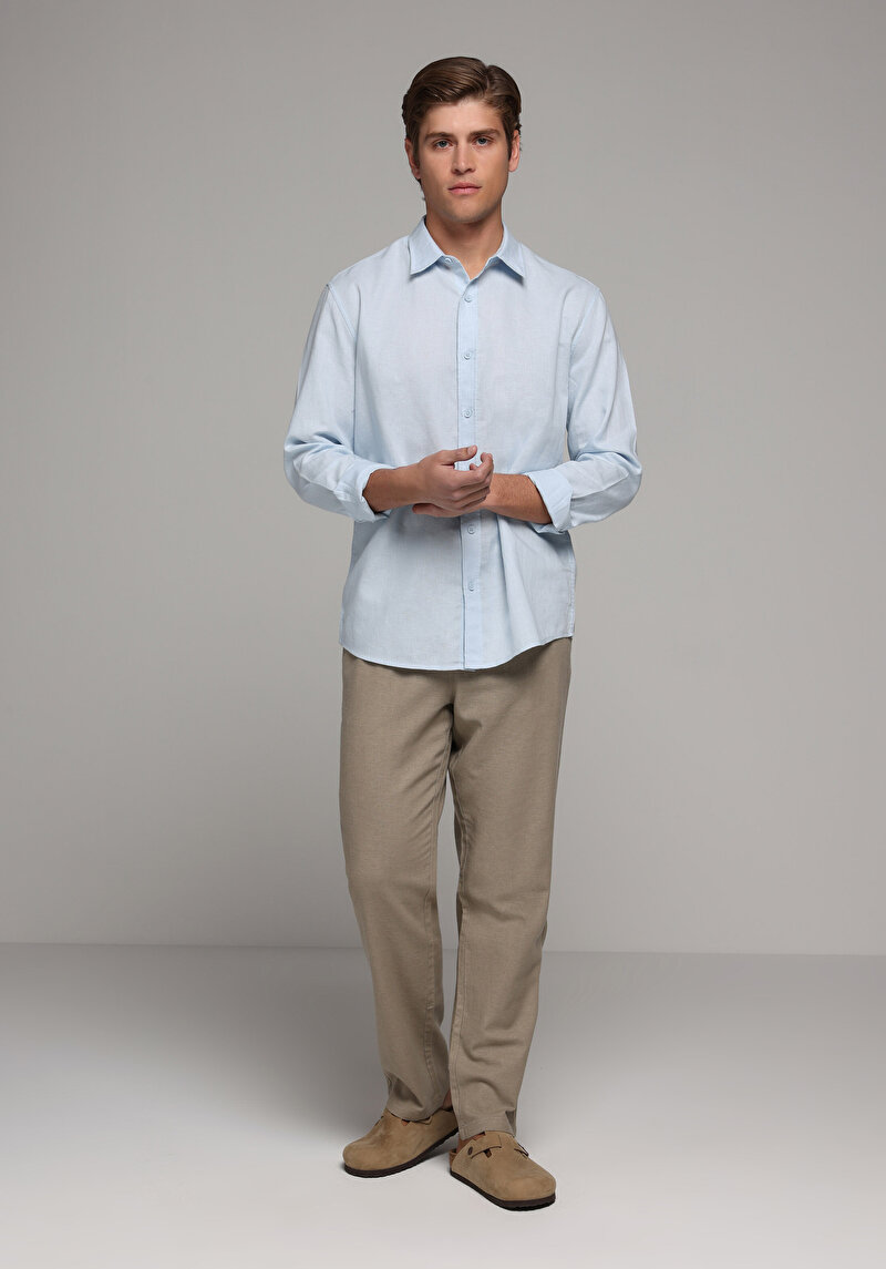 Imagine a Pantaloni De Barbati Bej Regular Fit Cl1079998