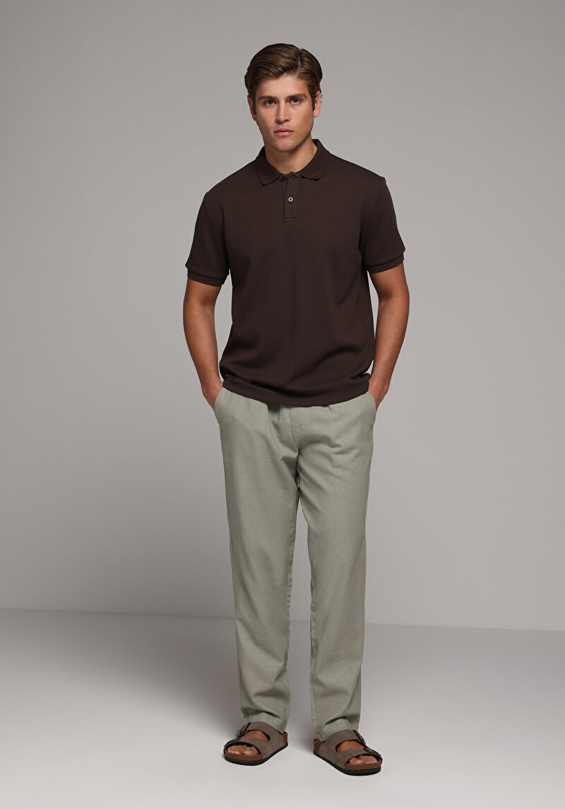 Imagine a Pantaloni De Barbati Verde Regular Fit Cl1079998