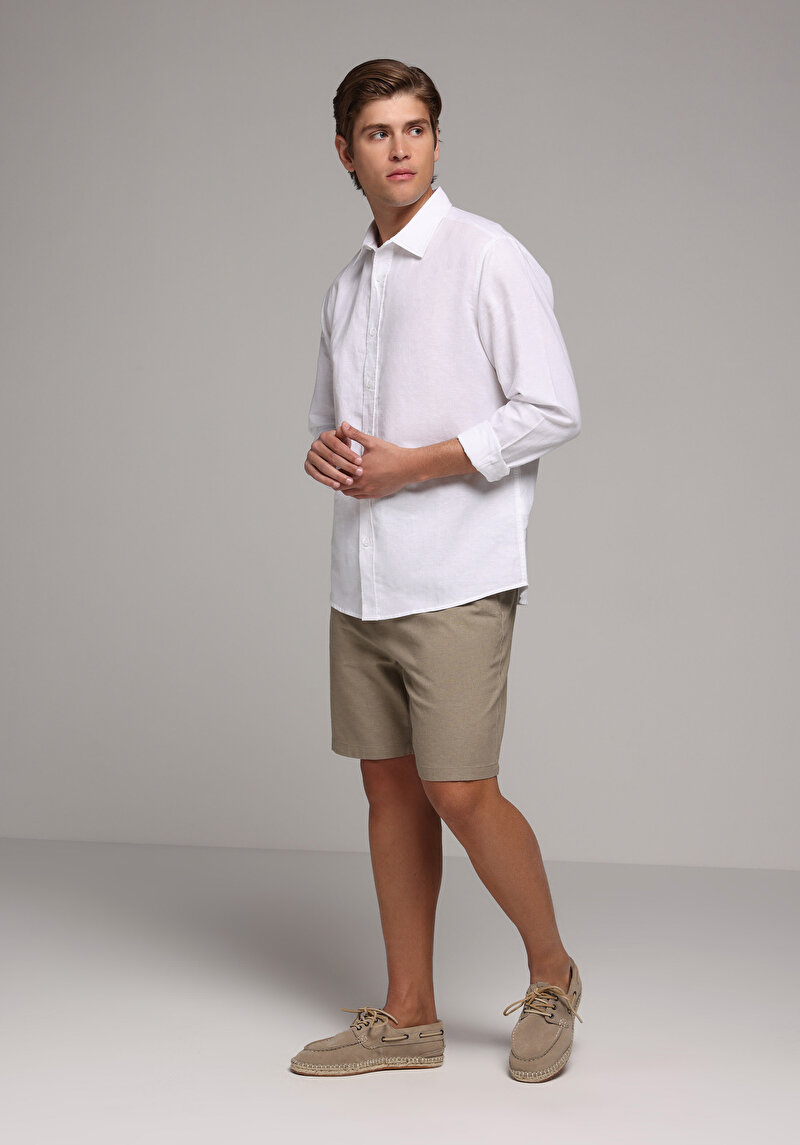 Imagine a Camasa Cu Maneca Lunga De Barbati Alb Regular Fit  Cl1080088