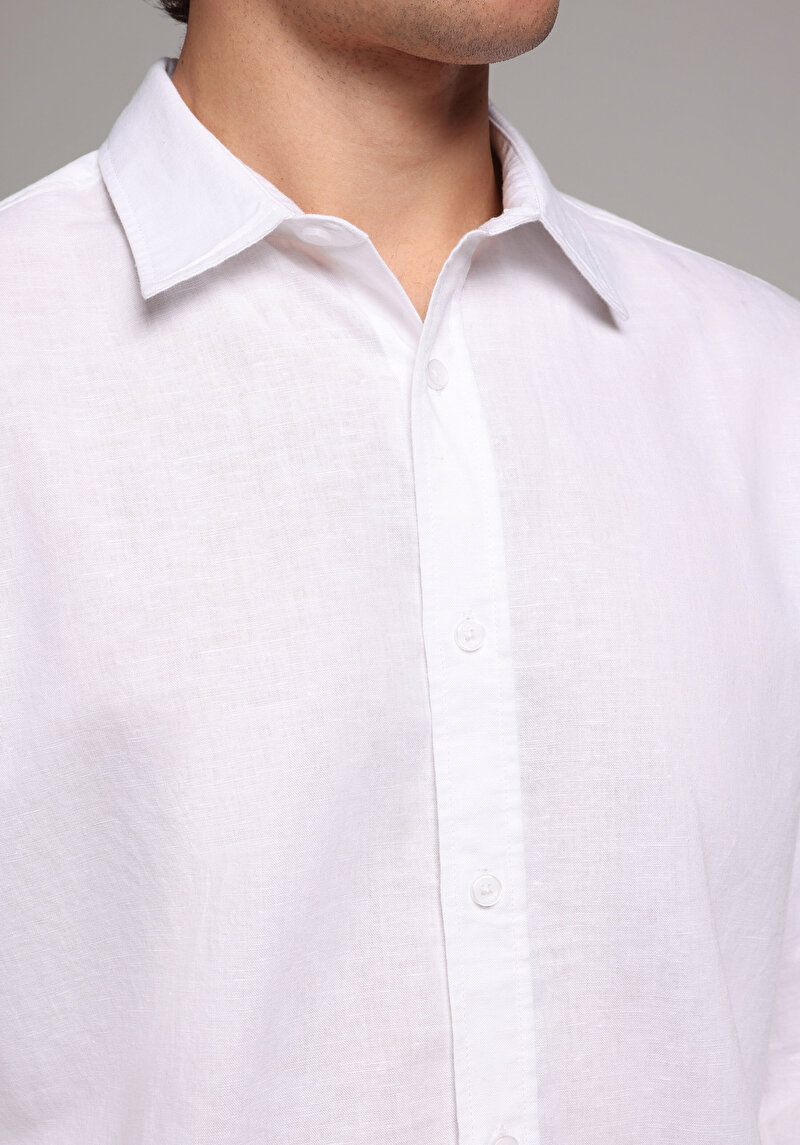 Imagine a Camasa Cu Maneca Lunga De Barbati Alb Regular Fit  Cl1080088