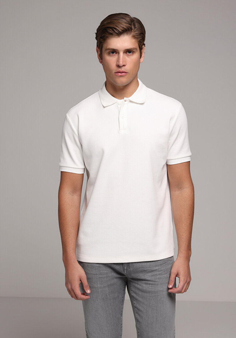 Imagine a Tricou Polo Cu Maneca Scurta De Barbati Alb Regular Fit Cl1080247