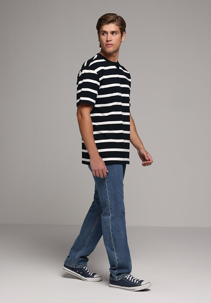 Imagine a Tricou Cu Maneca Scurta De Barbati Albastru Marin Comfort Fit  Cl1080390