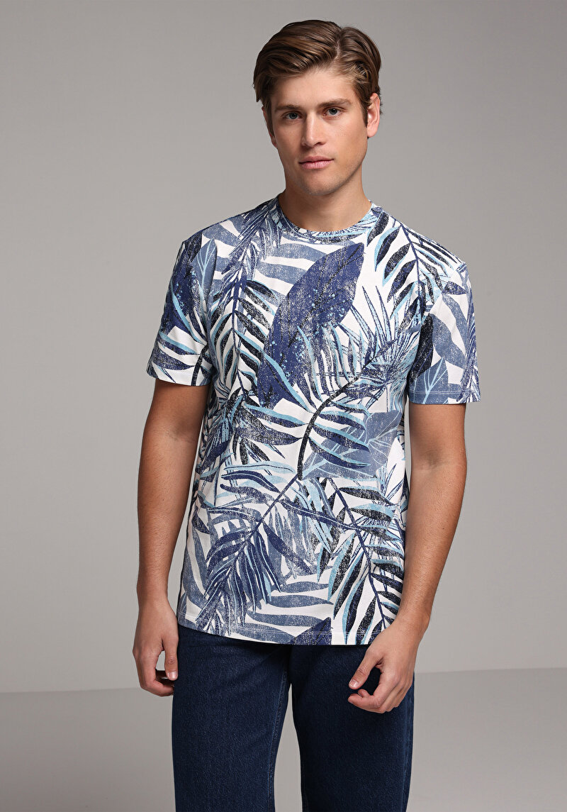 Imagine a Tricou Cu Maneca Scurta De Barbati Albastru Regular Fit  Cl1080393