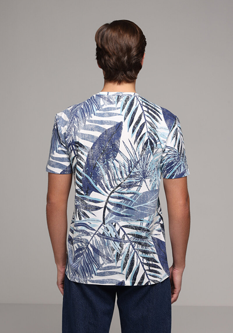 Imagine a Tricou Cu Maneca Scurta De Barbati Albastru Regular Fit Cl1080393