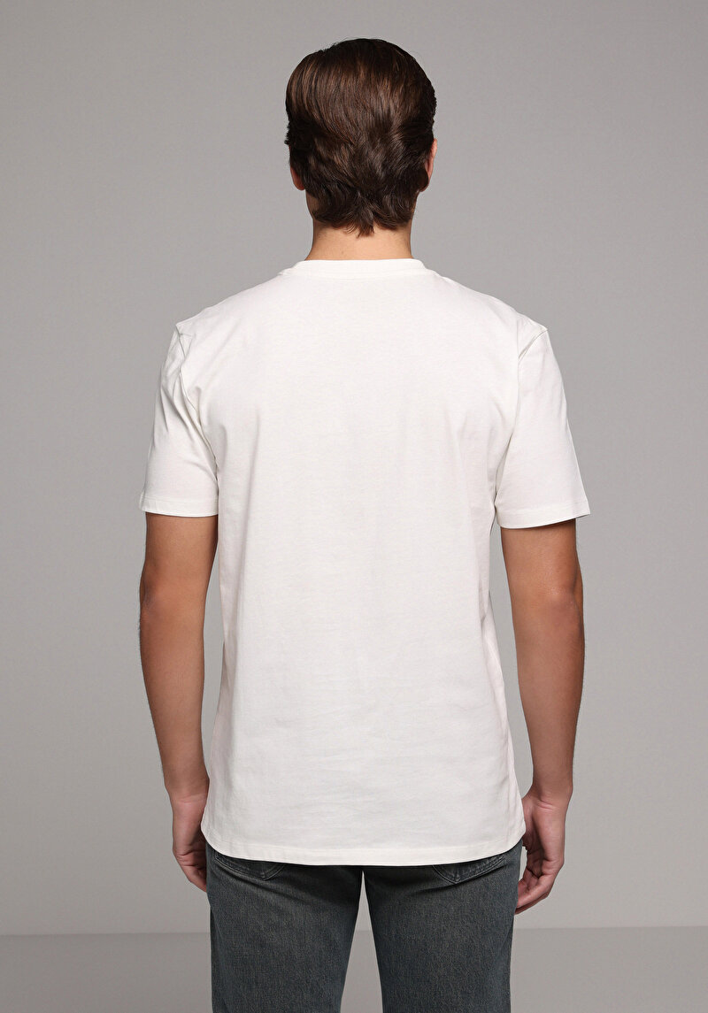 Imagine a Tricou Cu Maneca Scurta De Barbati Alb Regular Fit  Cl1078789