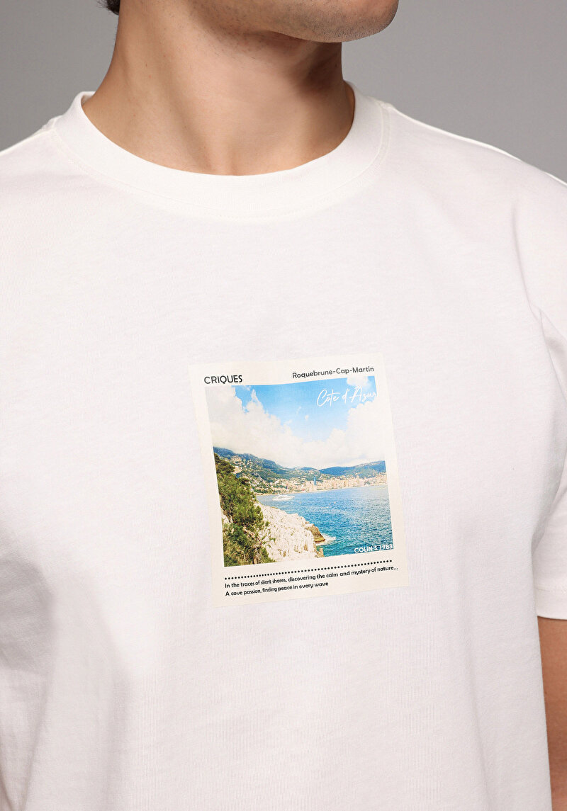 Imagine a Tricou Cu Maneca Scurta De Barbati Alb Regular Fit  Cl1078789