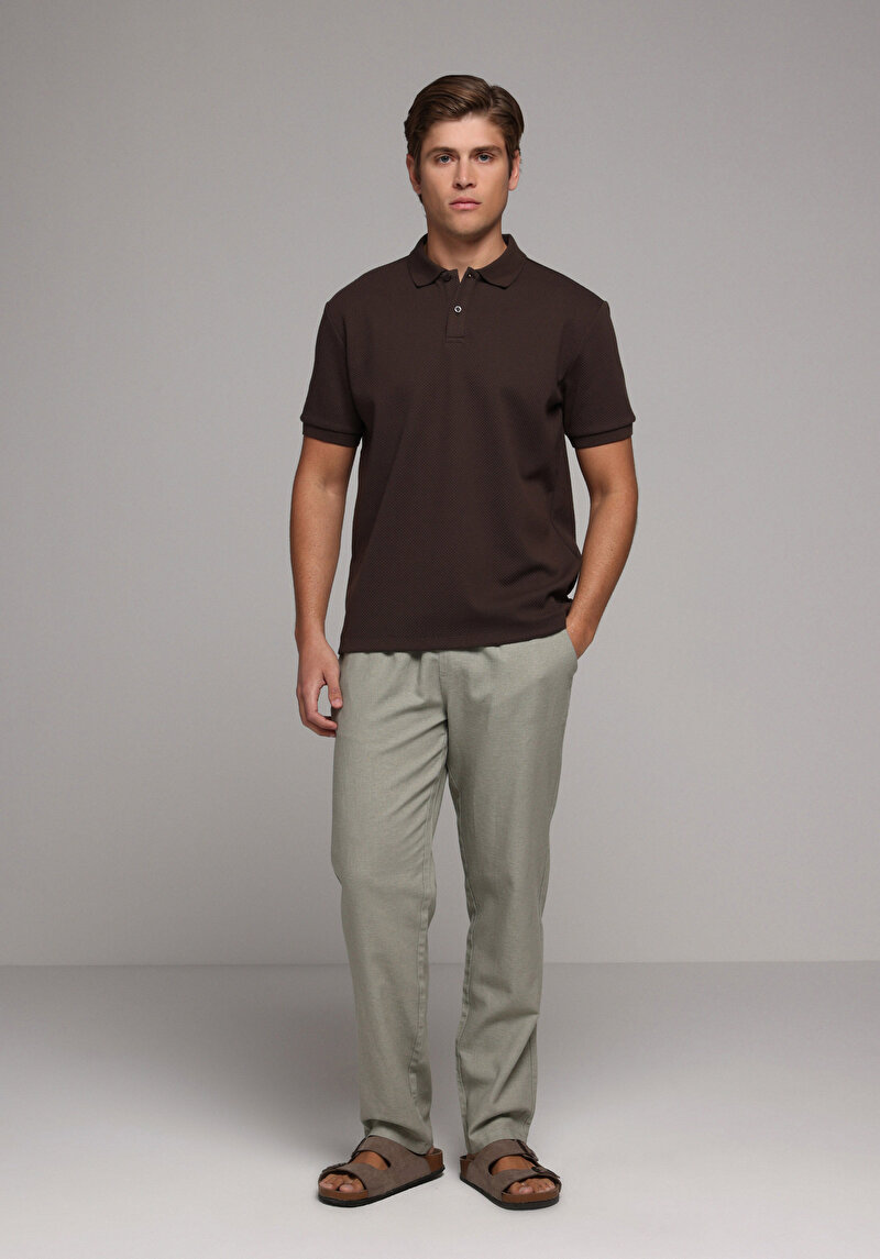 Imagine a Tricou Polo Cu Maneca Scurta De Barbati Maro Regular Fit Cl1080247