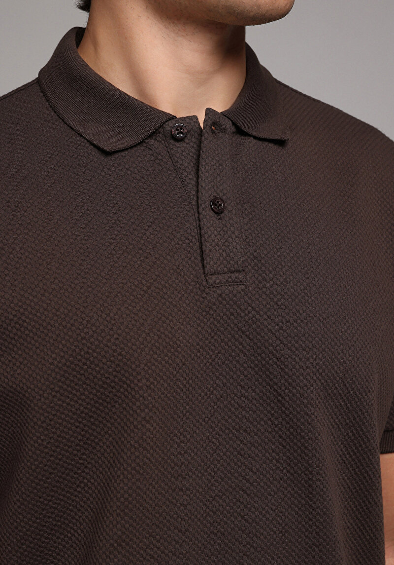 Imagine a Tricou Polo Cu Maneca Scurta De Barbati Maro Regular Fit  Cl1080247