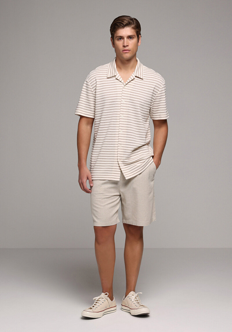 Imagine a Tricou Polo Cu Maneca Scurta De Barbati Bej Comfort Fit Cl1080265