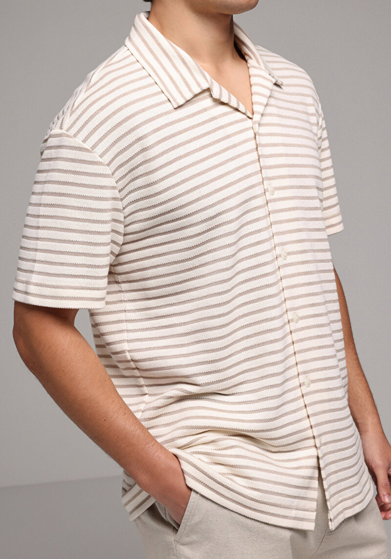 Imagine a Tricou Polo Cu Maneca Scurta De Barbati Bej Comfort Fit Cl1080265