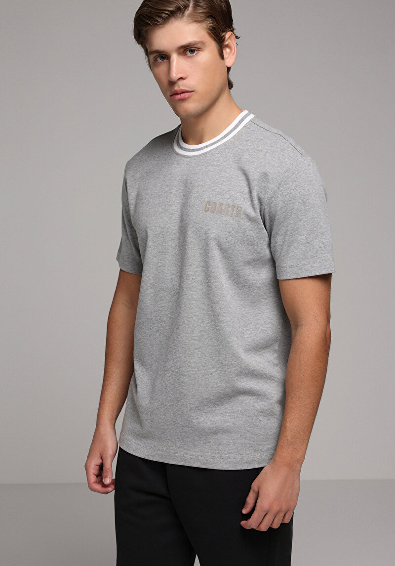 Imagine a Tricou Cu Maneca Scurta De Barbati Gri Regular Fit  Cl1080602