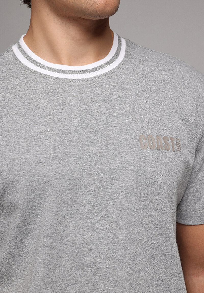 Imagine a Tricou Cu Maneca Scurta De Barbati Gri Regular Fit Cl1080602