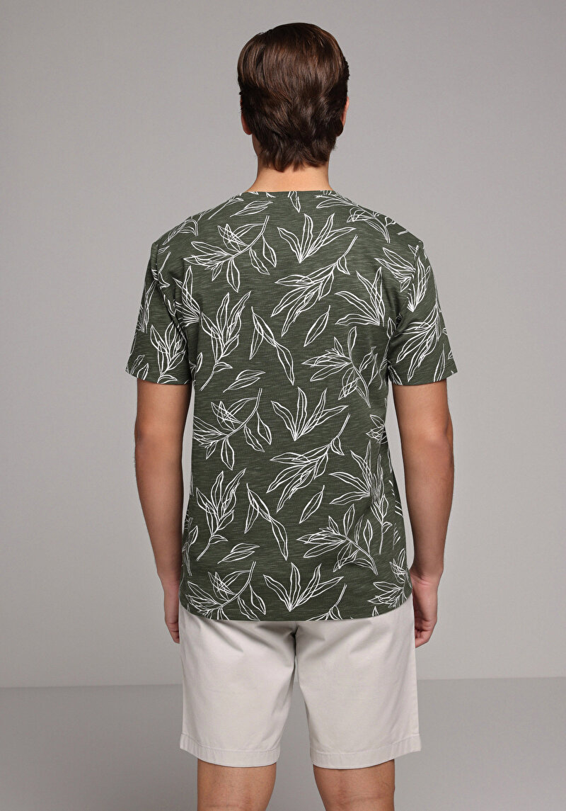 Imagine a Tricou Cu Maneca Scurta De Barbati Kaki Regular Fit Cl1080604